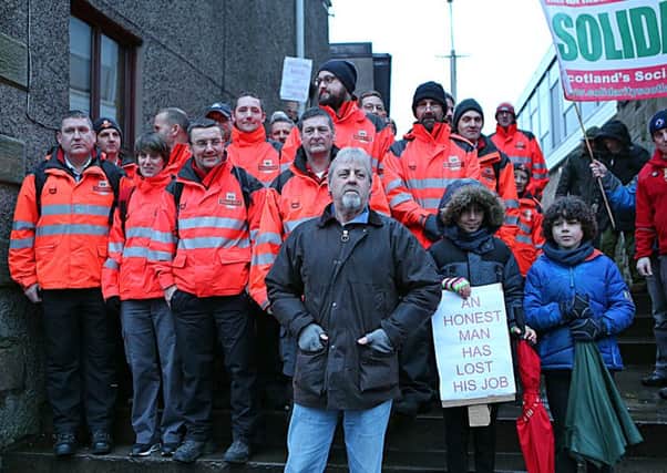 Dave Mitchell with the Cupar posties.