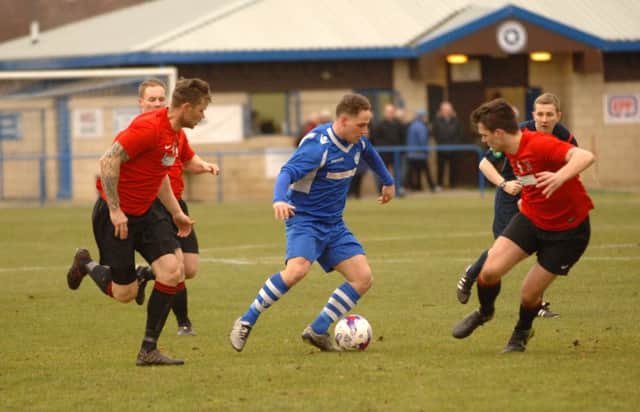 Tayport are on the defensive as Newtongrange attack. Picture by Alan Wilson.