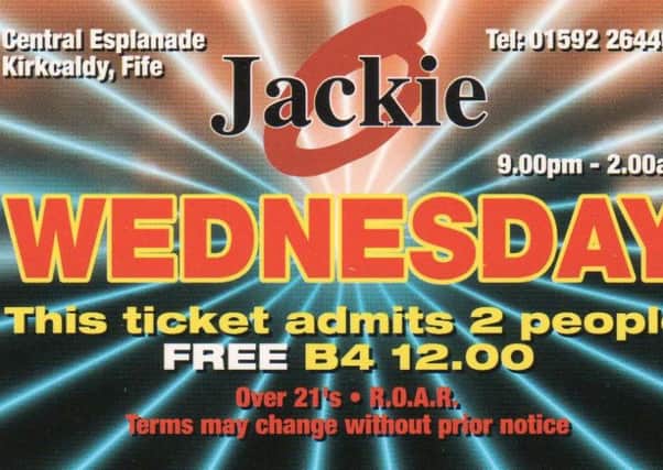Entry ticket for Kirkcaldy's legendary Jackie O nightclub