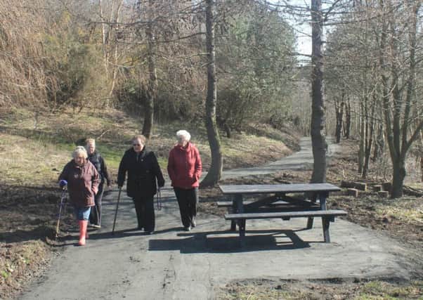 The new path built by Craigencalt Trust from Kinghorn Loch to Rodanbraes Cottages was completed in time for Easter