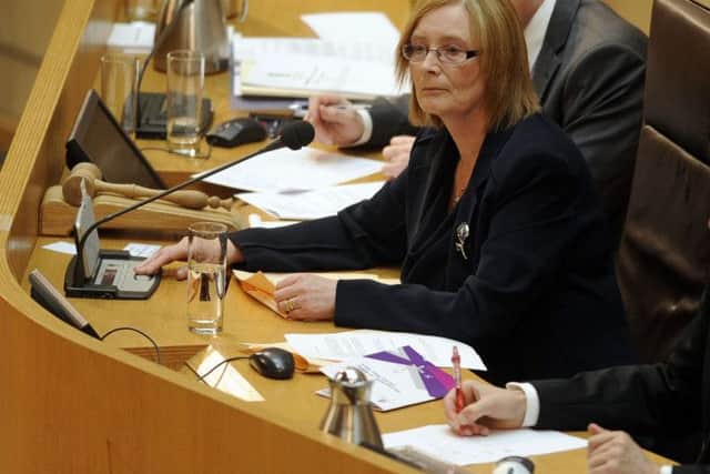 In the hot seat in her role as Presiding Officer. Pic Phil Wilkinson.