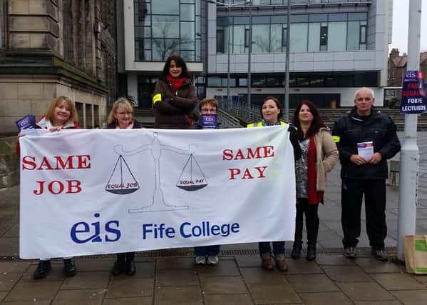 Fife College lecturers on strike last week