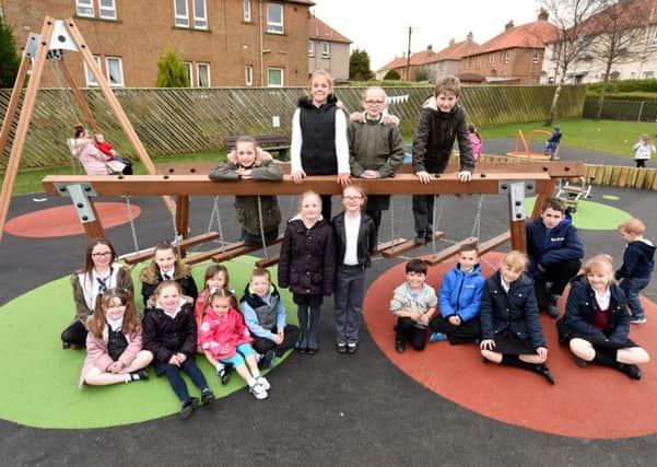 Kirkcaldy West pupils visit the park for the official opening. Pic by FPA.