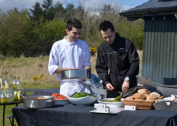 Chefs from the Fairmonts La Cucina restaurant serve up some tasty treats on Kittock's Course for the Gourmet Golf Day in 2015.