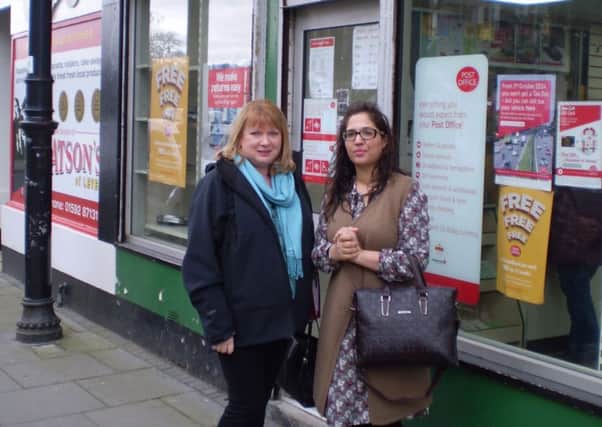 Councillor Susan Leslie with Maria Nawaz, new operator of the Burntisland post office.