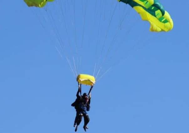 Christopher Mudie  charity skydive for Alzheimer's Scotland in memory of his Yeya (granny).