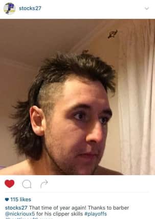 Shayne Stockton unveiled his play-off hairstyle on social media site Instagram.