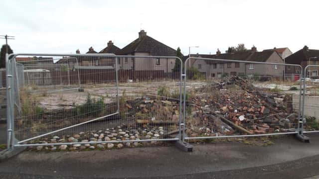 Site of former Silver Tassie pub Linnwood Drive Leven October 2012 destroyed by fire June 2011