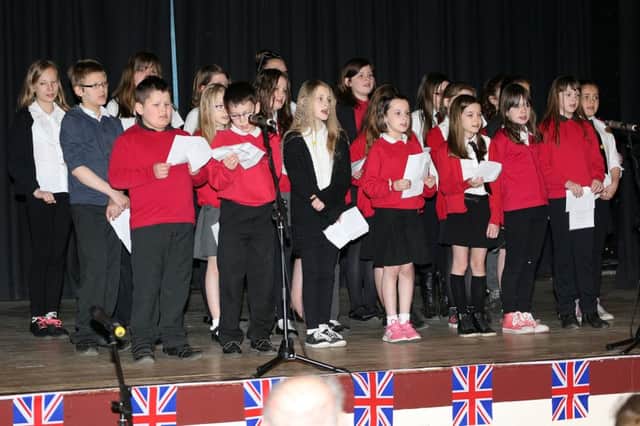 Members of Castlehill School choir performing at the launch.