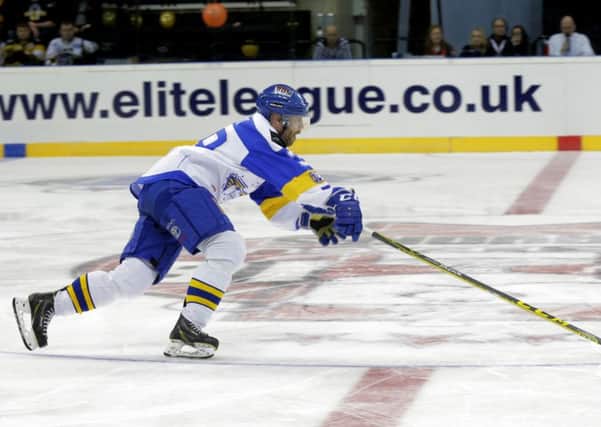 Danny Stewart,  Fife Flyers at the play-off finals at the NIC in Nottingham (Pic Steve Gunn).