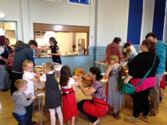 Families at one of the first Family Fun Night activities in Buckhaven, running until June 2016.
