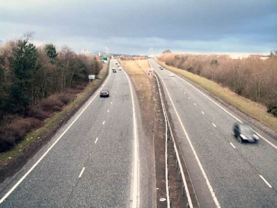 A92 approaching the Bankhead roundabout in Glenrothes