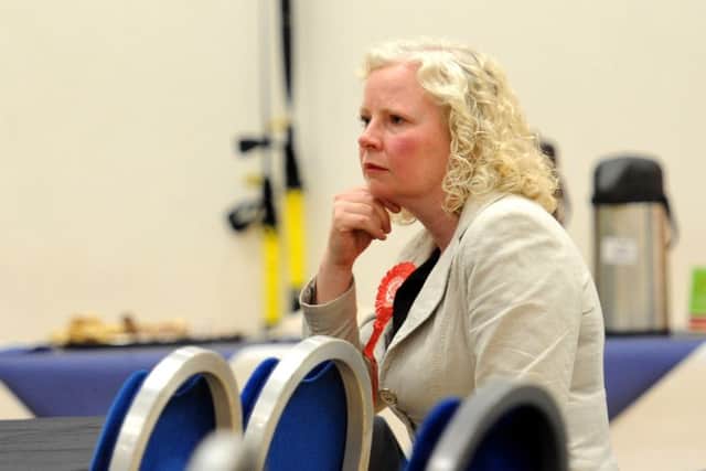 Michael Woods Sports Centre - Glenrothes - Fife - 
Election count - CLAIRE BAKER watches the results in the media room -
credit - FPA  -