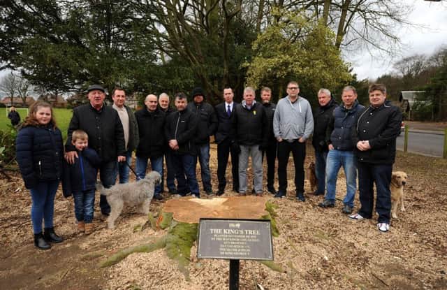 Markinch residents gathered at the King's Tree in March to vent their anger at it being cut down by Fife Council