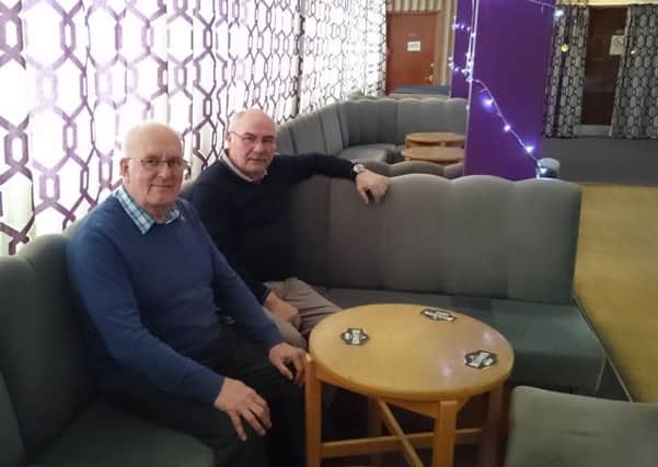 Warout Social Club committee members Bob Bauld (left) and Brian Skillbeck are delighted with the help the Our Place Auchmuty initiative, run by BRAG Enterprises, has given to bolster the use of the community club.
