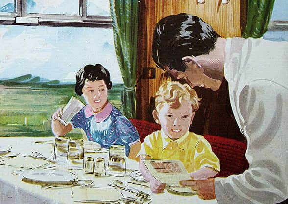 A cartoon depicting dining aboard Flying Scotsman in its heyday. Pic: Ben Salter/Flickr