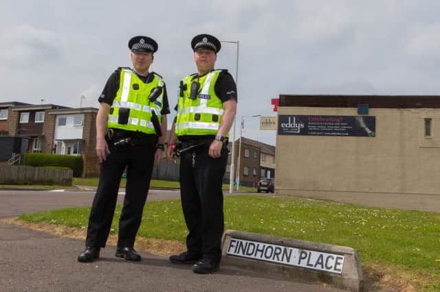 PC Steven Black and PC John Weir of Police Scotland are looking for information regarding the assault