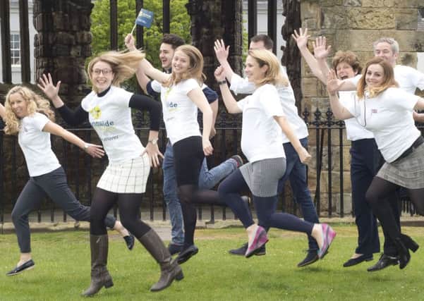 Businesses from the town show their backing ahead of the annual Chariots Race in aid of Worldwide Cancer Research including Thorntons, Janettas, Eden Mill, Fisher and Donaldson, Rotary, West Port Printers, St Andrews Wine Company and WCR themselves and Ladybird Florist.