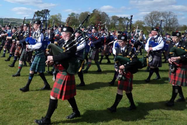 15 bands took part in the pipe band competition in Kinross