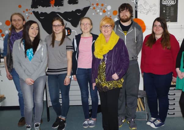 Jackie Storrar is joined by students from Fife College who have stepped forward to design the album artwork for her final album, having been diagnosed with incurable breast cancer in 2013. The proceeds of the album will be donated to Maggie's Fife.