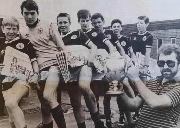 Kirkcaldy paperboys football team in June 1988