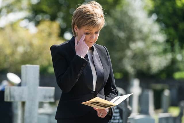 First Minister Nicola Sturgeon was clearly moved by the occasion. (Photo: John Devlin)