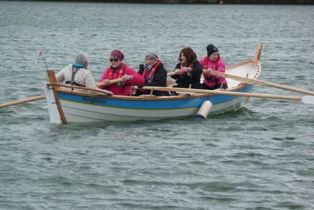 Members of Kinghorn Coastal Rowing Club took their newly finished skiff Yolande out on Kinghorn Loch for a trial run at the weekend