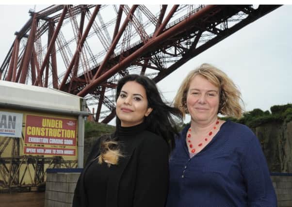 Nancy Sidhu, sales and marketing manager at Deep Sea World with Alice Pearson from Fife Cultural Trust. Pic: George McLuskie.