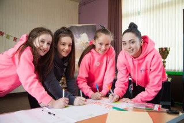 Emma Murray, Danielle Gault, Alex Laing and Megan McComiskie from Expressions School of Dance in Methil which took part in the consultation for the new Methil town plan with Coalfields Regeneration Trust.