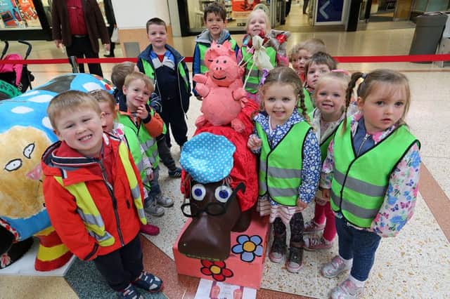 The youngsters of Peek-a-Boo Nursery, Markinch, with their hippo.