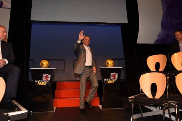 Peter Hetherston on stage at last year's Raith Rovers Hall of Fame show