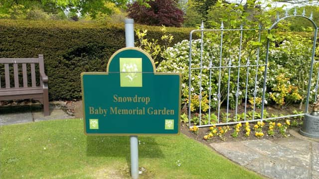 The entrance to the baby memorial garden at Kirkcaldy Crematorium.