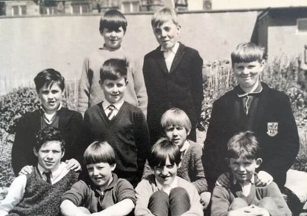 Raymond, front right, with friends in 1968