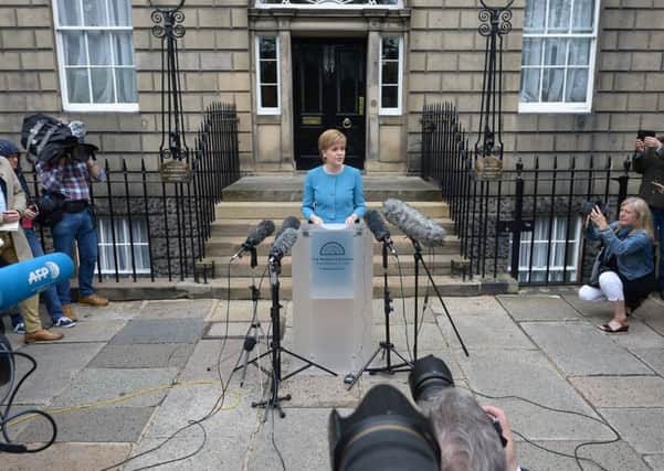 First Minister Nicola Sturgeon sought "immediate discussions" with Brussels to "protect Scotland's place in the EU" after UK's vote to leave.

Pic: Neil Hanna Photography