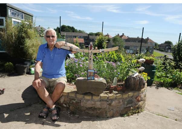 Bob Miller with his Ornamental Garden at the Allotments in East Weymss. Pic: George McLuskie