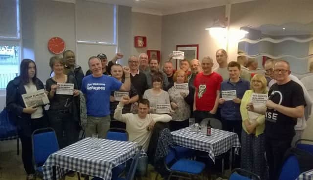 Stand Up to Racism (Fife) group meeting, held at the St Clair Tavern on July 5, 2016.