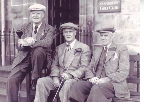 A charming picture of Laure, Alex and David Ayton pictured outside St Andrews Golf Club around 1928.