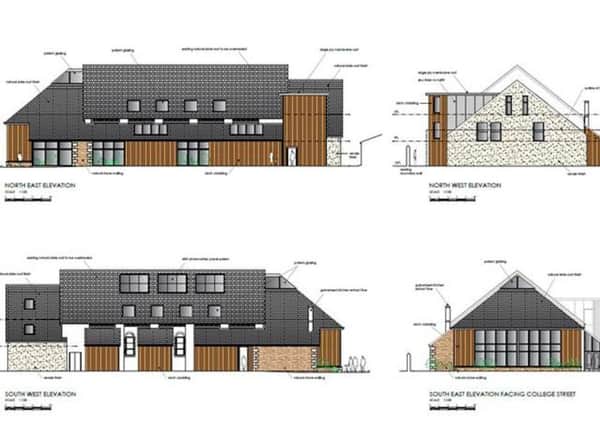 Elevation drawings for Buckhaven Beehive. Planning approval given at Central Area Planning Committee, July 13, 2016.