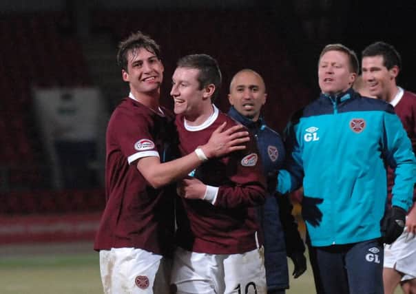 Rudi Skacel (left) and Gary Locke (right) worked together during the Czech midfielder's second spell at Hearts.