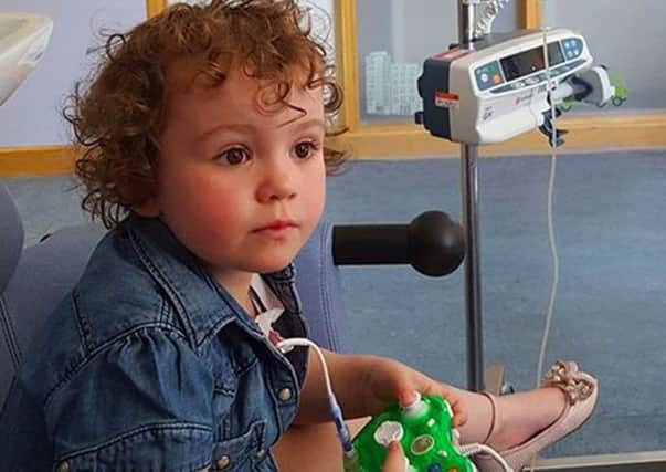 Ava Stark, three years old, from Lochgelly. She has inherited bone marrow failure and her mum Marie has launched a world-wide campaign to help find a bone marrow donor.