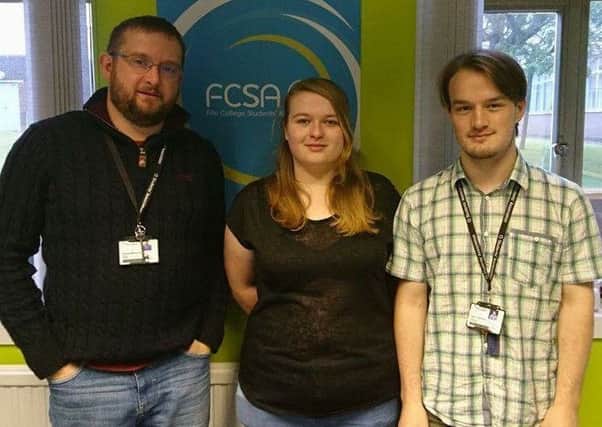 The new Fife College Students Association team (l to r); Tom McPherson, Ash Tucker and Raymond McGinty).