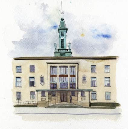 Welcome to Fife have launched an interactive online map showcasing Fife's architectural high points. Illustrations were painted by Scottish artist Wil Freeborn. Town House, Kirkcaldy.