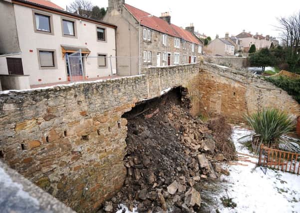 The collapsed wall on High Street.
Photo: Walter Neilson