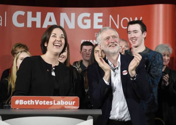 Kezia Dugdal united with Jeremy Corbyn in the run-up to the Scottish Parliamentary election then later called on him to resign. Pic Greg Macvean