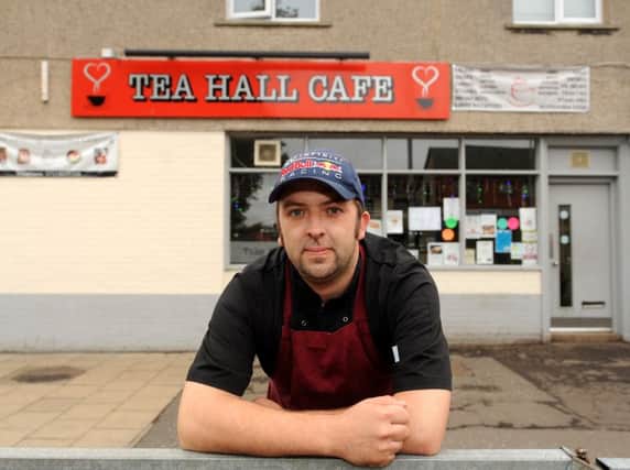 Cafe owner Gavin Campbell outside his business -
credit - Fife Photo Agency