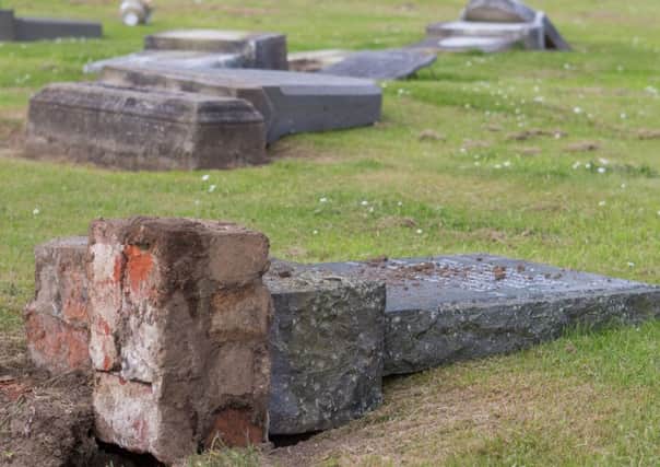 Over 60 headstones were damaged earlier this year. Pic: Steven Brown Photography.
