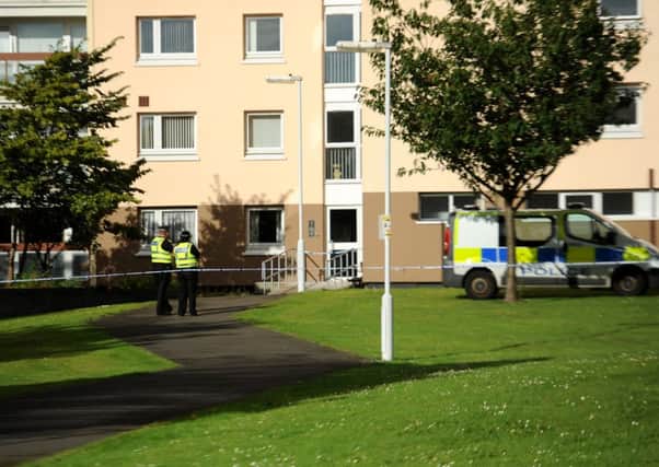 An area around Ravenscraig flats was cordoned off by police - pic:Fife Photo Agency