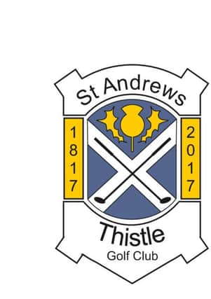 The new 200th birthday badge for St Andrews Thistle Golf Club