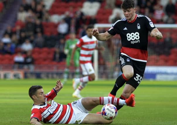 Oliver Burke (right) in action for Nottingham Forest.  Picture: Bruce Rollinson