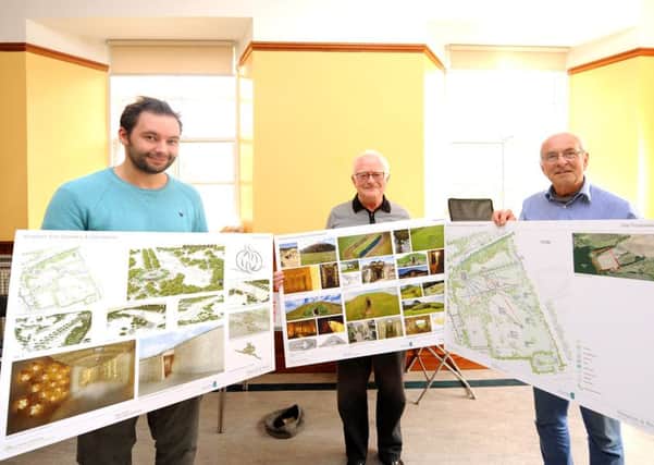 Neil McDonald, project architect; Peter Lindow a trustee of KCLA and Jim Allison, local resident with some of the plans